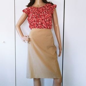 LOFT Tan Career Skirt